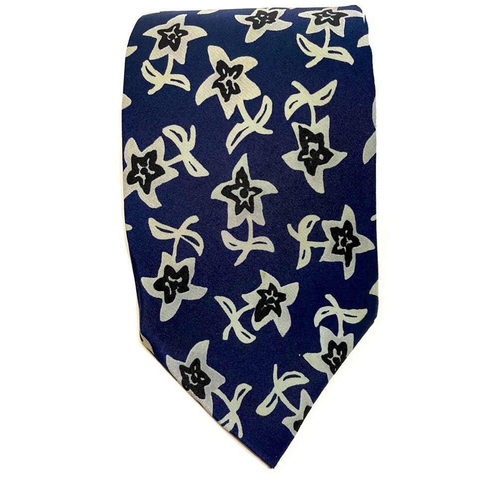 Silk Pierre Cardin Vintage Navy Floral Neck Tie